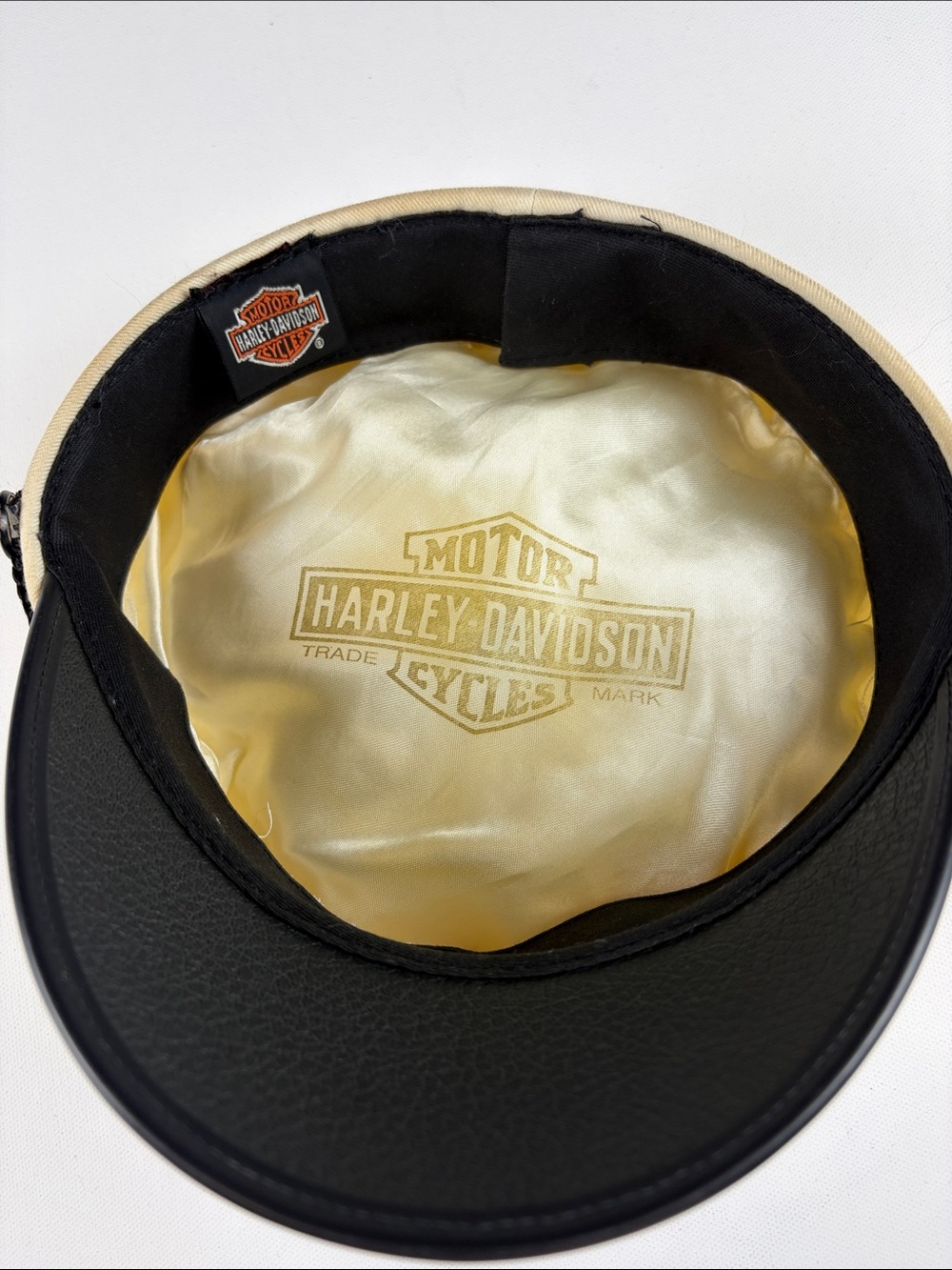 VINTAGE 90’s HARLEY DAVIDSON CAPTAIN BIKER HAT WING LOGO USA MADE MEDIUM - Picture 2 of 7